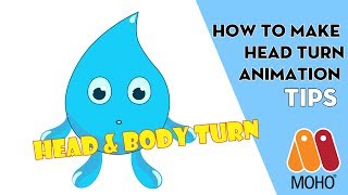 MOHO TUTORIAL | How to make HEAD TURN & BODY TURN animation in Moho | Moho 12