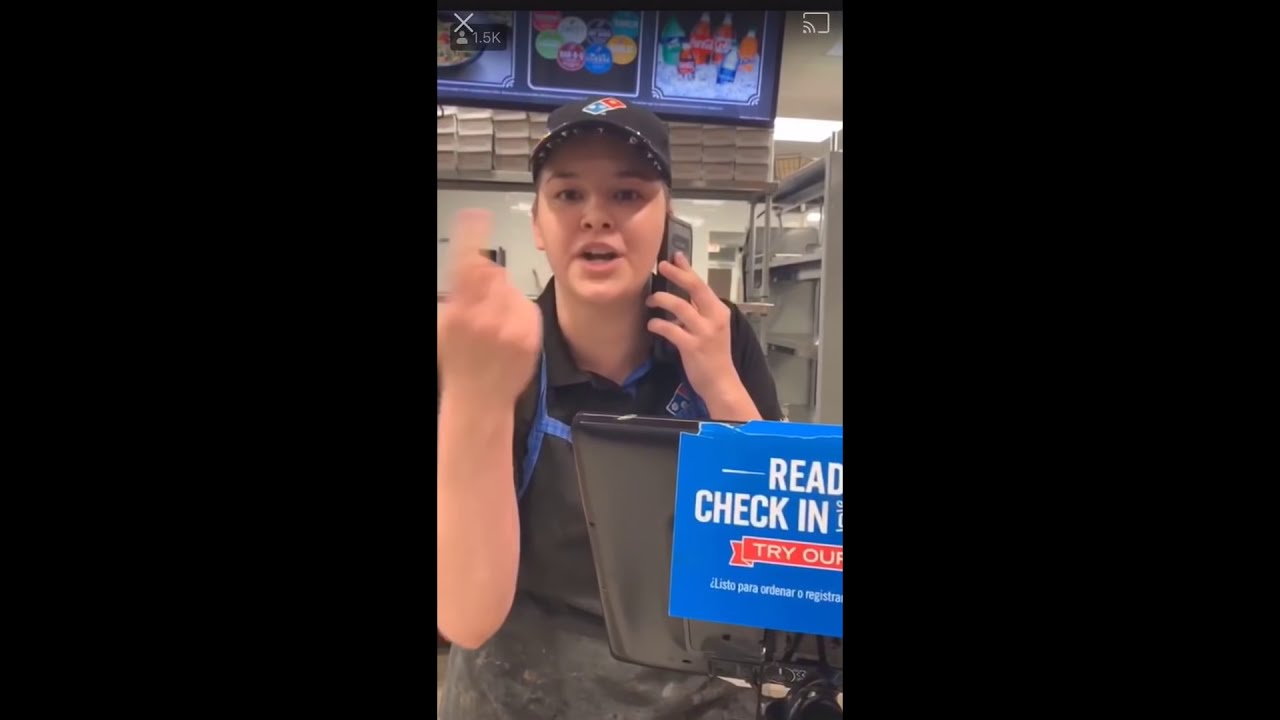 Lady has a meltdown at a local Domino's Lady has a meltdown at a local Domino's