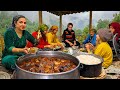 Rainy Day in a Northern Iran | Cooking Traditional Eggplant Stew ,Grazing Sheep \u0026Planting Onions 🌧️🍆