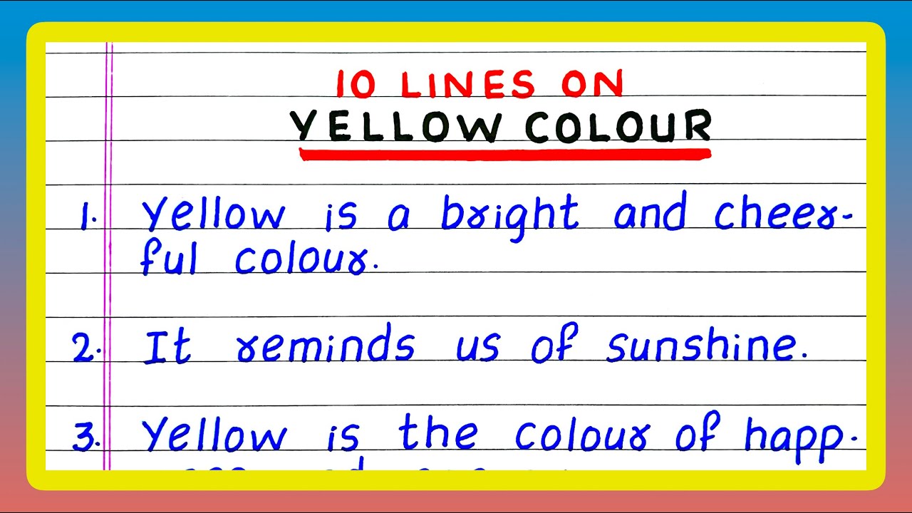 10 Lines on Yellow Colour | Few Lines on Yellow Colour