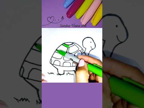 Colorindo uma tartaruga #shorts#satisfying #creative #painting