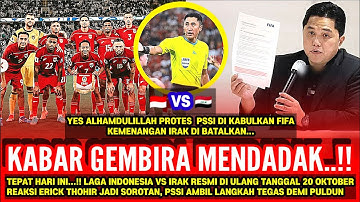 MANTAP..!! HASIL TIMNAS VS IRAK DI BATALKAN!! INDONESIA TANDING ULANG TANGGAL 20 BERITA PSSI TERBARU