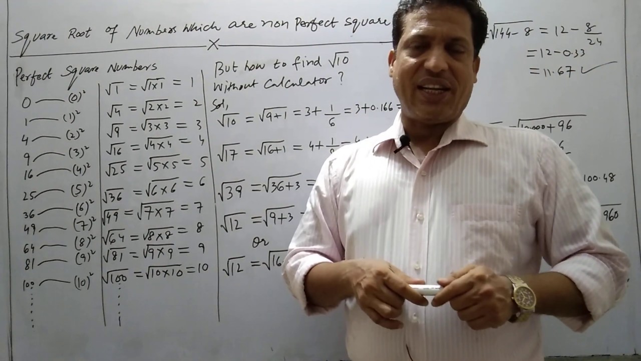 Shortest way of finding Square Root of non Perfect Square Number without using Calculator. - YouTube