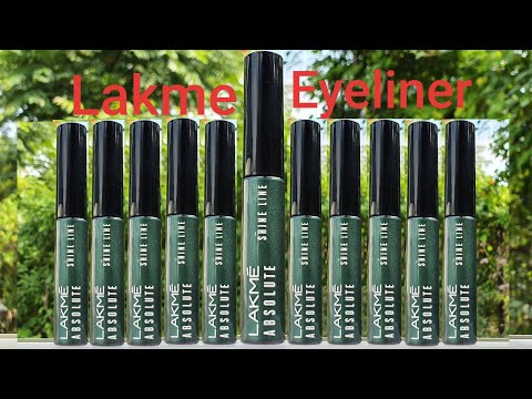 Lakme absolute shine line olive green eyeliner review & demo | RARA | green eyeliner |