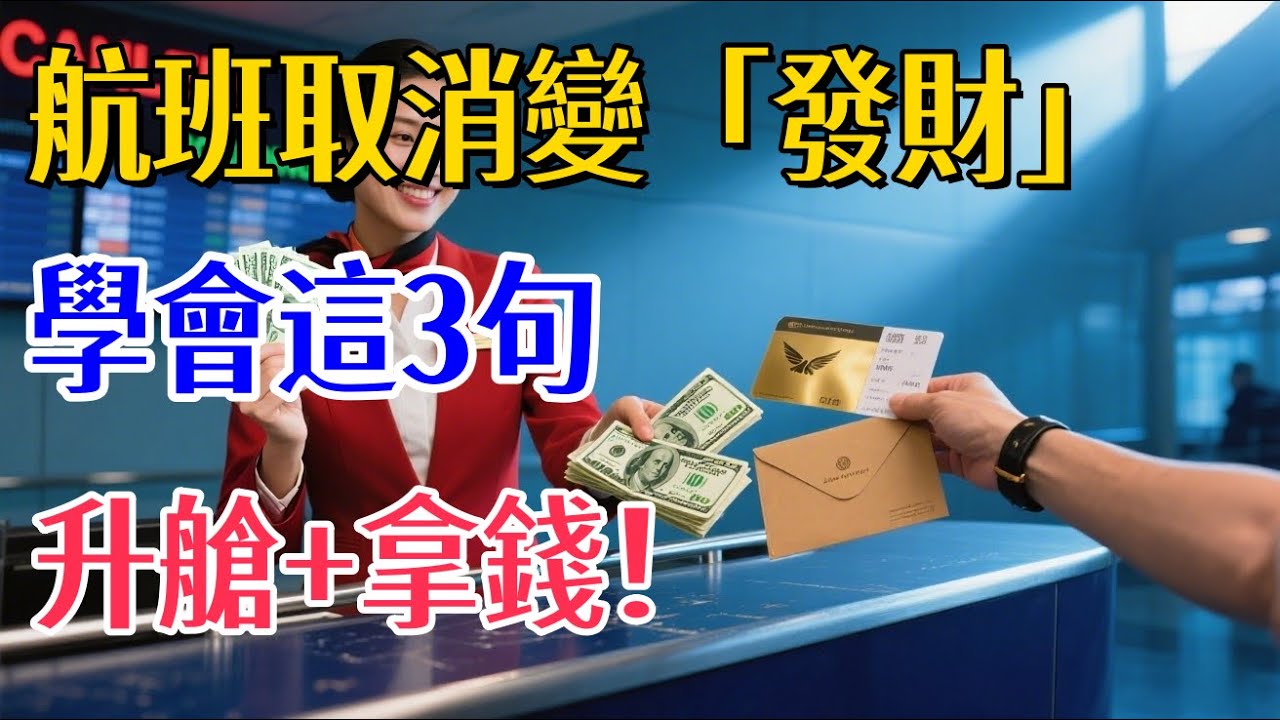 航班取消只能認賠？學會跟地勤說這3句話，食宿全包、立刻升艙，還能拿到現金賠償！
