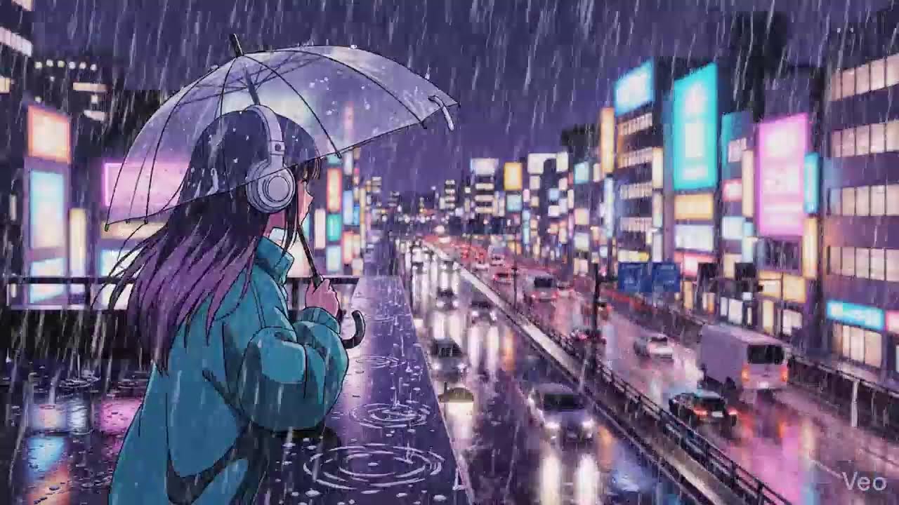 Soft Rain at Night 🌧️ Japanese City Lofi Beats