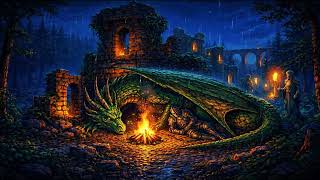 Safe Cave with a Dragon 🐉 Cozy Campfire Ambience to Relax and Fall Asleep