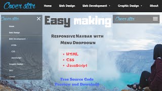 Responsive Navbar With HTML CSS & JavaScript  Dropdown Menu