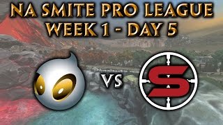 NA Smite Pro League Week 1, Day 5 - Team Dignitas vs Snipe