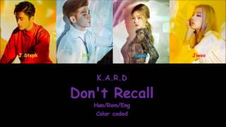 K.A.R.D-Don't Recall Han/Rom/Eng Color coded