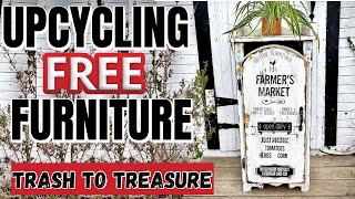 Upcycling FREE Furniture / Trash to Treasure Dump Find / Farmhouse Furniture Flip