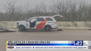 Jackson police officer involved in crash on I-55