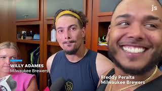 Willy Adames hit his 29th HR on his 29th birt ay He and Freddy Peralta enjoy the moment
