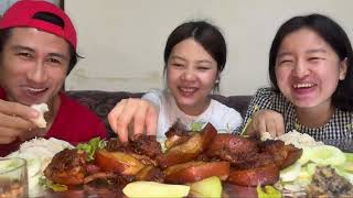 Mukbang | Tangkhul Naga style cooking Pork |@Yaolu