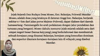 Sejarah Singkat Kebudayaan  Mosso Kec. Balanipa/A Brief History of Culture Mosso Kec. Balanipa