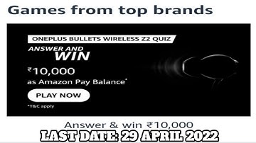 Amazon Funzone  | Daily Quiz Time