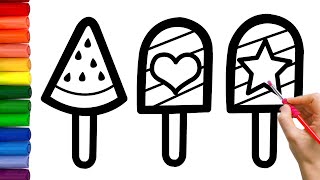 Bolalar Uchun Muzqaymoq Tayoqchalarini Qanday Chizish Mumkin .How To Draw Ice Cream Sticks