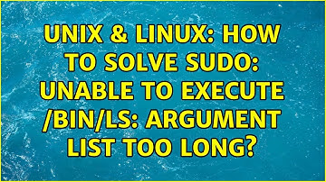 Unix & Linux: How to solve sudo: unable to execute /bin/ls: Argument list too long? (2 Solutions!!)