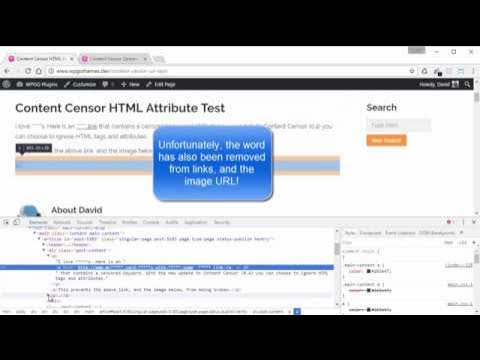 Content Censor WordPress Plugin - Ignore HTML Tags and Attributes - YouTube