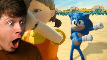 Reacting to SONIC vs SQUID GAMES!?