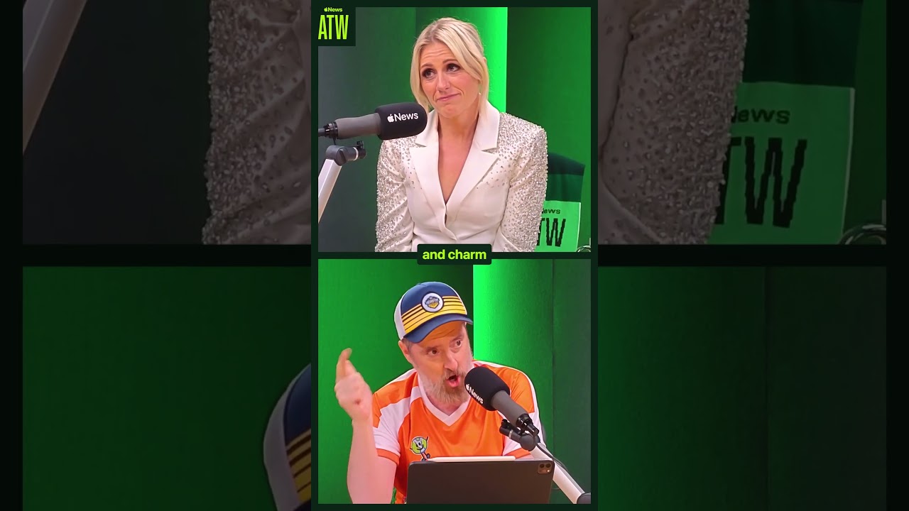 Brendan gives Rebecca Lowe her flowers after the World Cup 👑