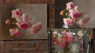 Painting Live: Roses from the Garden. July 2nd, 2020