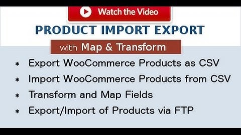 WooCommerce Product Import Export Plugin