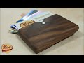 Making a modern walnut wood wallet / Business card holder Making a modern walnut wood wallet / Business card holder