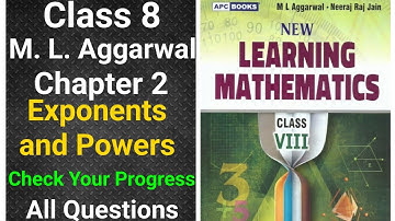 class 8 | ml aggarwal | chapter 2  exponents and powers | check your progress | all questions | ICSE