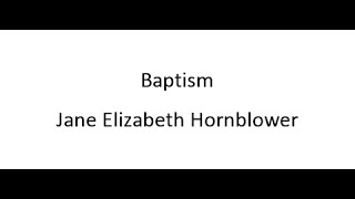 Baptism - Jane Elizabeth Hornblower
