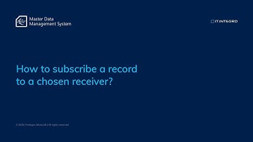 MDMS training #17: How to subscribe a record to a chosen receiver?