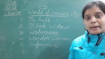 Class III General Knowledge 16- 01- 2021 by Ms Anchal Singh, (World of comics, Wise Expression)