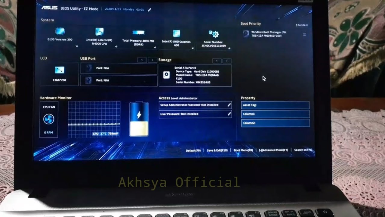 Cara Mengatasi Laptop ASUS muncul ASUS BIOS UTILITYEZ MODE YouTube