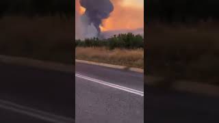 Yunanistanda Orman Yangınında Bir Mühimmat Deposu Patladı. In