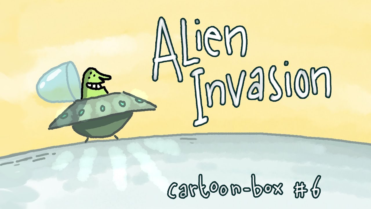 Birthday Alien Invasion Flip Book : Animated UFO : Happy Birthday Cake