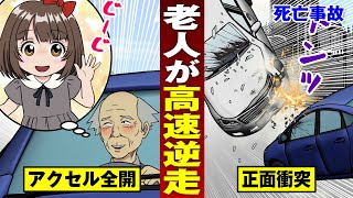 【死亡事故】高速道路で逆走爺がミサイル走行…対向車の家庭を破壊する。【法律漫画】