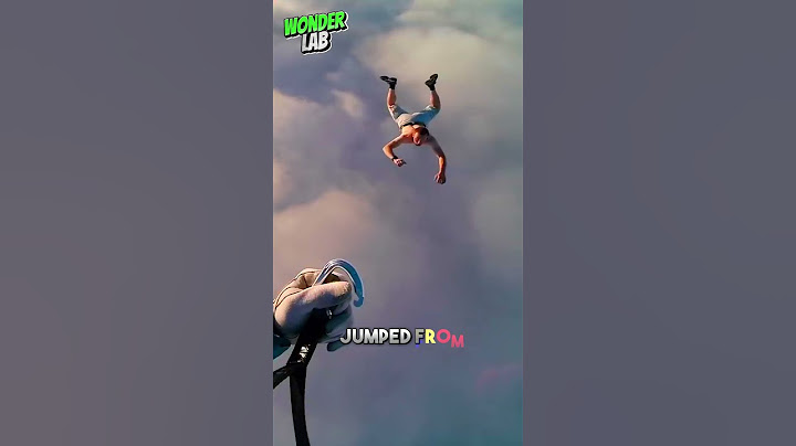 He  jumping out of a hot air balloon