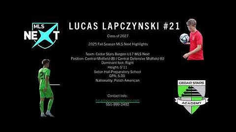 25/26 Fall Season Highlights - U17 Cedar Stars Bergen MLS Next