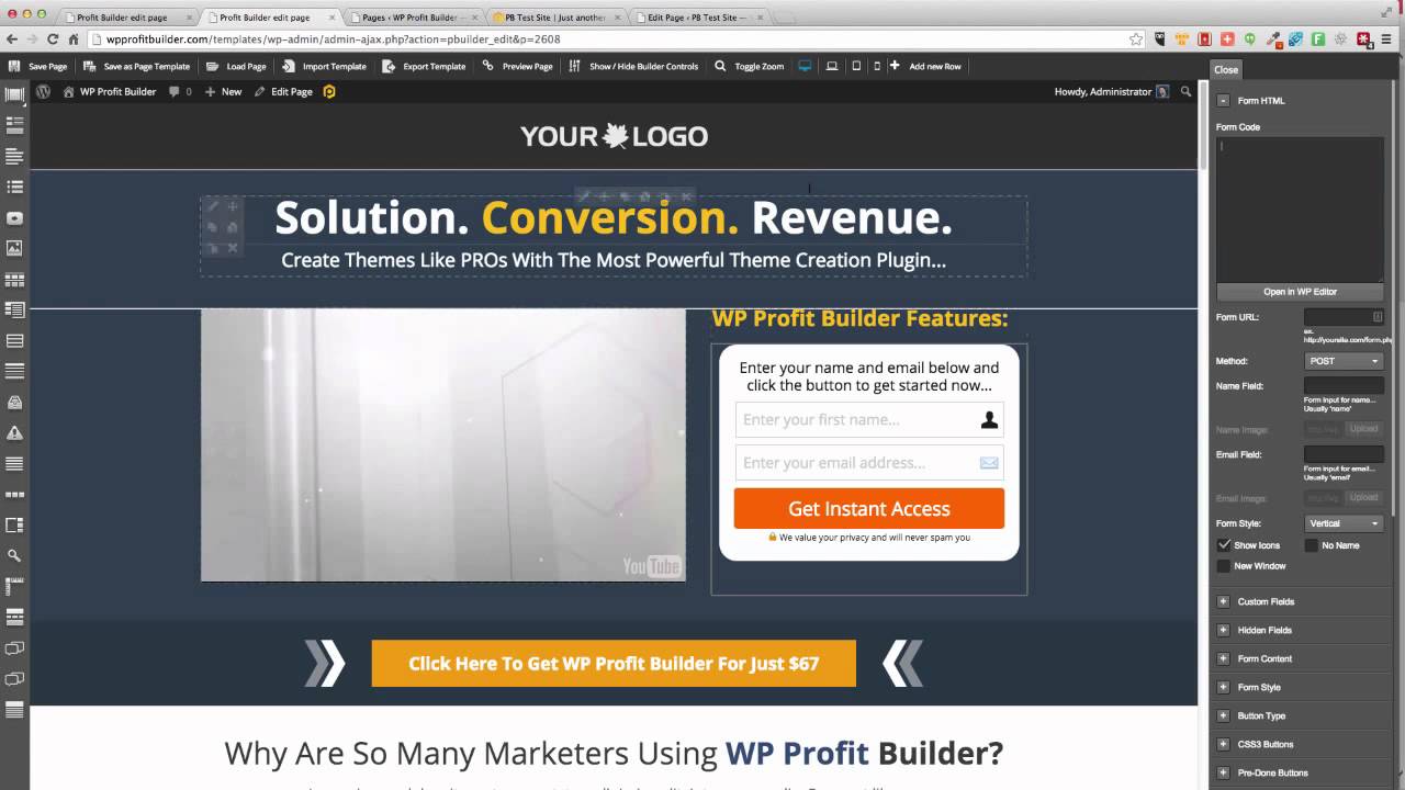 WP Profit Builder In Action - Capture Landing Page Builder - WP Profit Builder