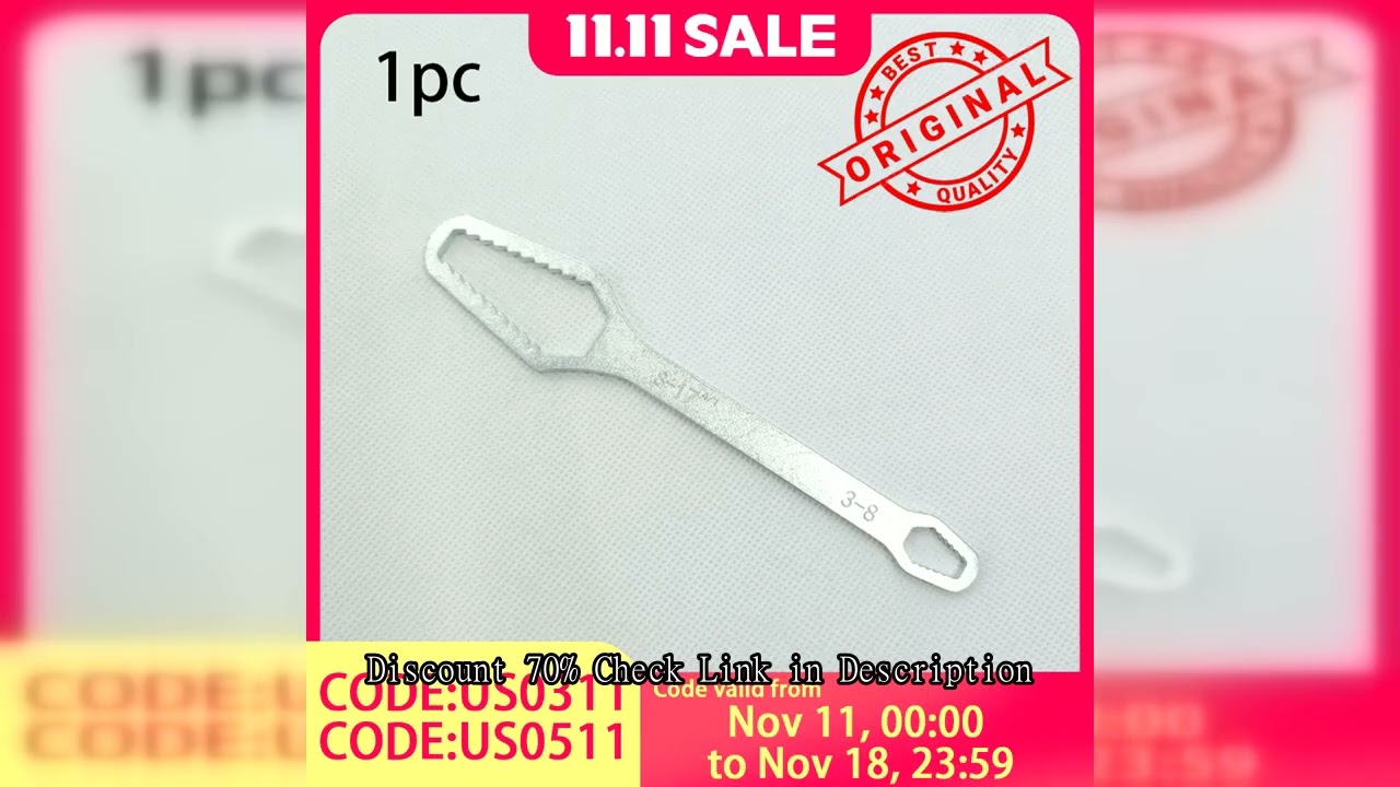 Universal Wrench – Chromium-Vanadium Steel, Double-Head, Dual-Use for Home & Auto Repair