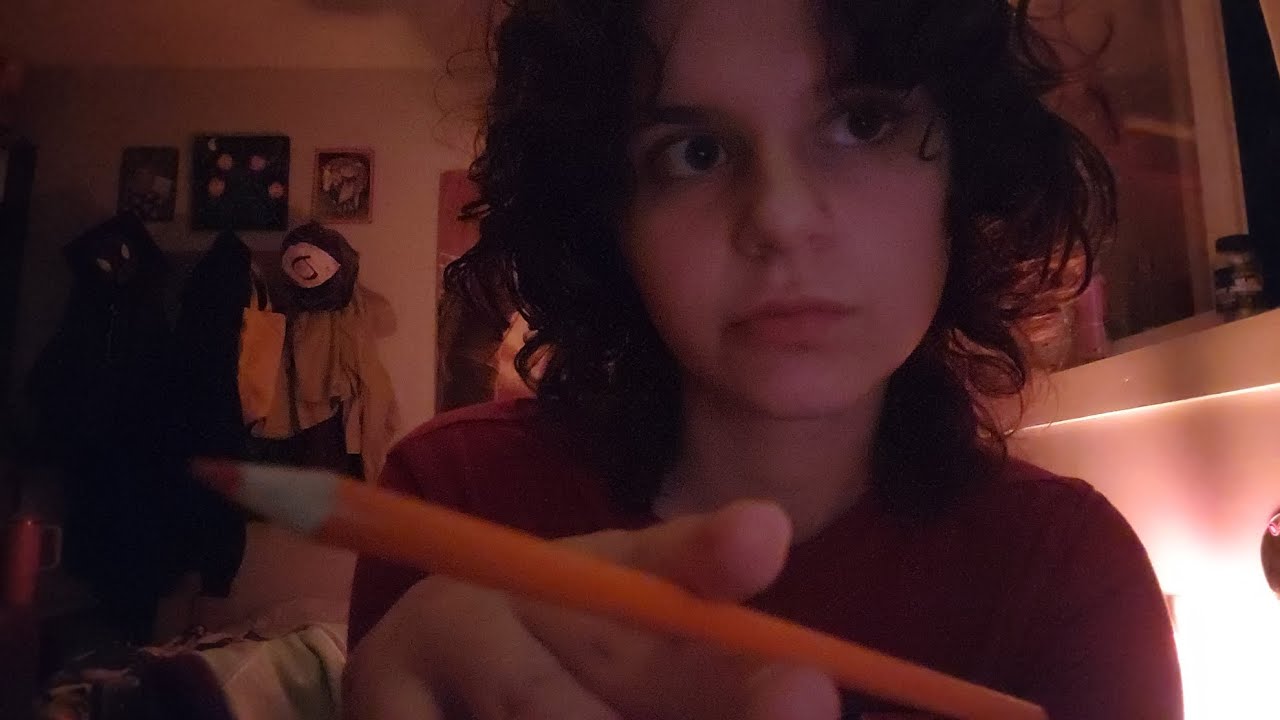 lofi asmr drawing on your face with pencil crayons (soft spoken, whispering, personal attention)
