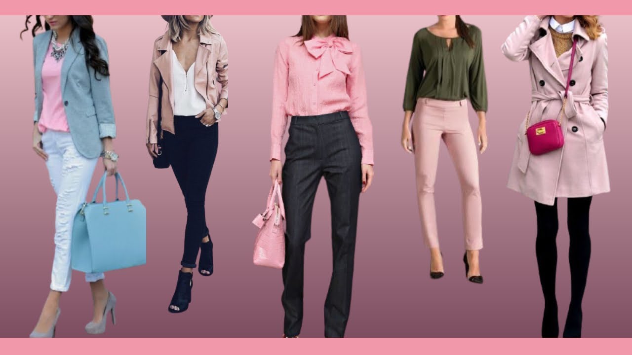 LOOKS Y DE ELEGANTE CON UN COLOR FEMENINO Y DELICADO COMBINACIONES EN COLOR ROSA PALIDO - YouTube