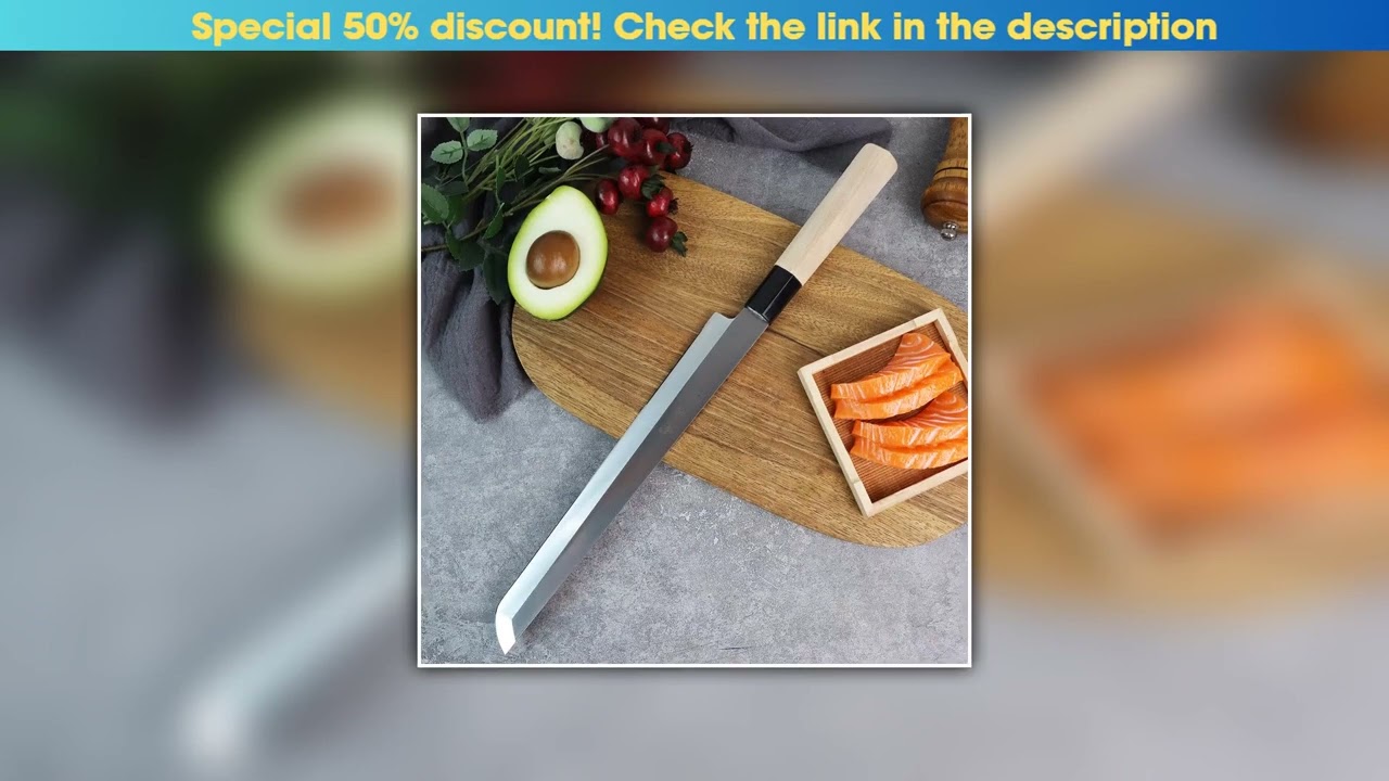 Editor’s Choice Japanese Knife Sashimi Salmon Sushi Knife Thickened Blade Fish Filleting Cooking Kn