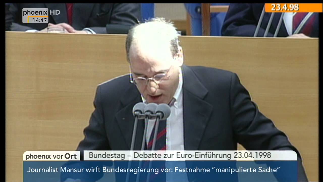 Euro-Einführung: Ausschnittte der Hist. Debatte 1998 und Analyse im Studiogespräch am 23.06.201.5