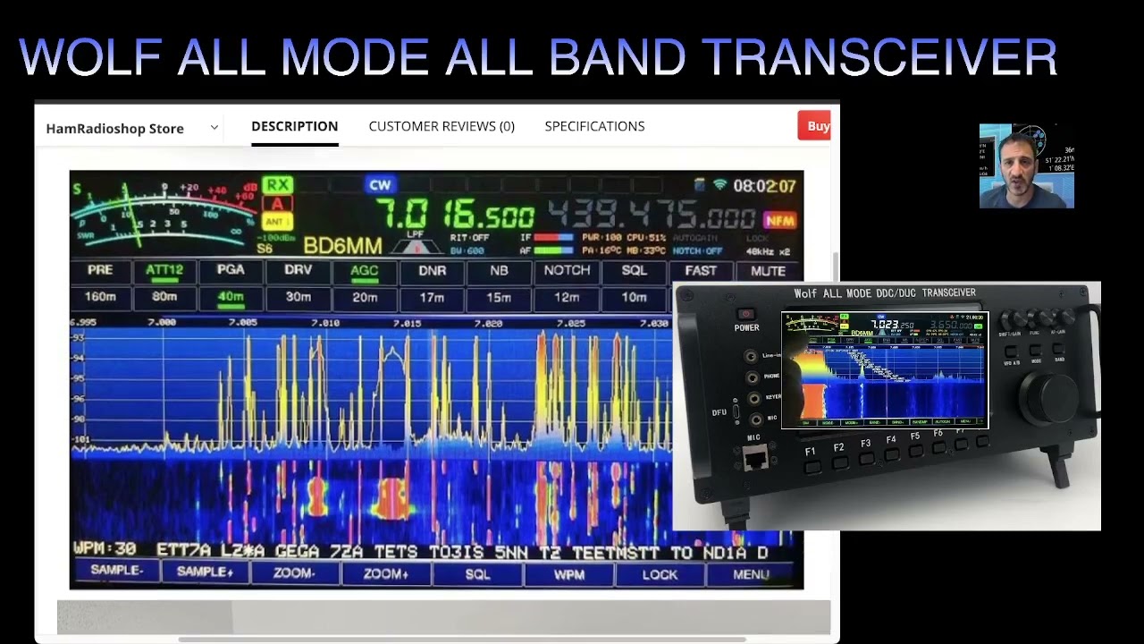 WOLF ALL MODE TRANSCEIVER - WIFI V/UHF - HF & 6, built in FT8 CW