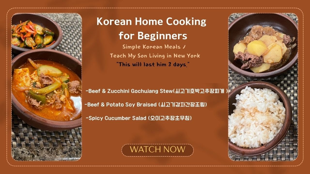 Home Cooking for Beginners1 ,“Korean Meals for 1 Weeks 