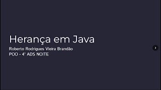 Herança em Java - Trabalho POO