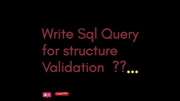 #sql query#structure validation#ETL