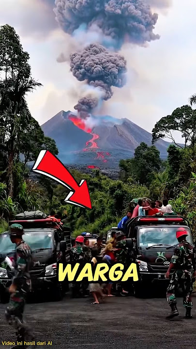 Mount Merapi Erupts!! Residents Panic, TNI Conducts Mass Evacuation! #fyp #shortsfeed #shortvideo...