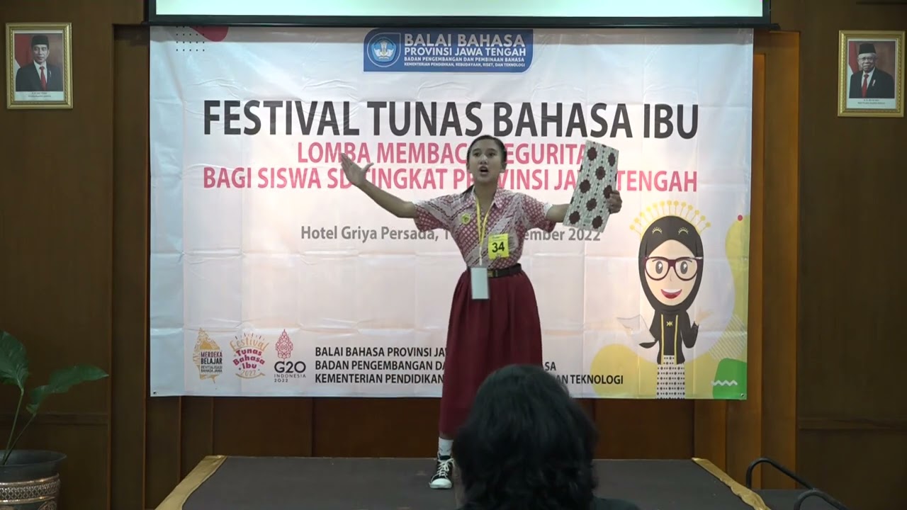 Festival Tunas Bahasa Ibu 2022: Juara 3 Putri Membaca Geguritan SD